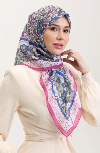 وشاح قطني منقوش 2075-06 ساكس فوشيا 2075-06