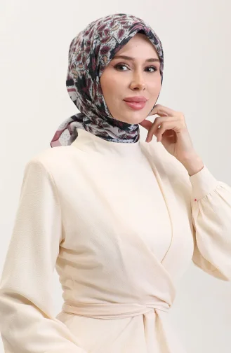 Écharpe En Coton à Motifs 2075-12 Rose Poudré Noir 2075-12