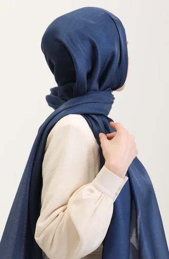 Kehribar Lüks Şal 70274-01 Petrol Lacivert