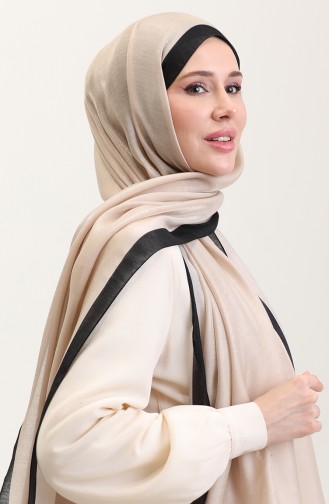 Kehribar Lüks Şal 70274-02 Bej Siyah