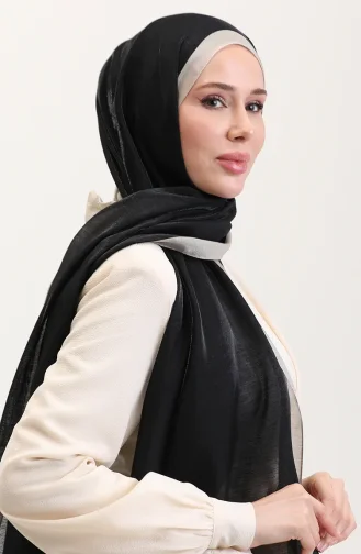 Kehribar Lüks Şal 70274-05 Siyah Bej