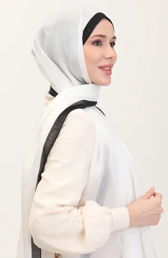 Amber Luxus Schal 70274-07 Weiß Schwarz 70274-07