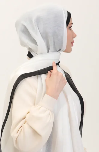 Amber Luxus Schal 70274-07 Weiß Schwarz 70274-07