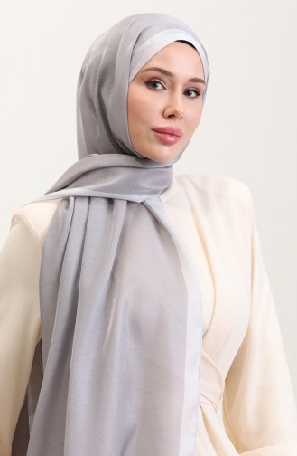 Kehribar Lüks Şal 70274-10 Taş Gümüş Gri