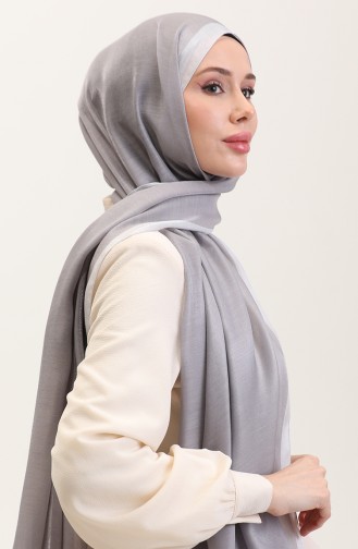 Kehribar Lüks Şal 70274-10 Taş Gümüş Gri