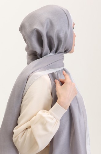 Kehribar Lüks Şal 70274-10 Taş Gümüş Gri