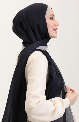 Amber Luxury Shawl 70274-13 Dark Navy Blue Beige 70274-13