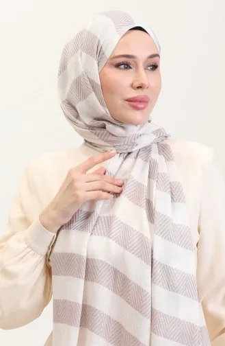 Geometric Patterned Linen Shawl 70285-11 Brown 70285-11