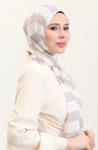 Geometric Patterned Linen Shawl 70285-11 Brown 70285-11