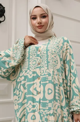 Green Almond Hijab Dress 0042-03
