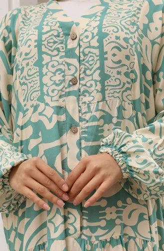 Green Almond Hijab Dress 0042-03