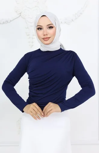 Balıkçı Yaka Bluz 71264-04 Lacivert