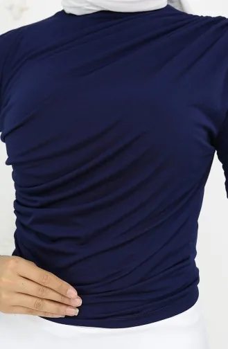 Balıkçı Yaka Bluz 71264-04 Lacivert