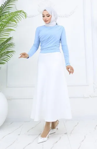 Rollkragen Bluse 71264-07 Eisblau 71264-07