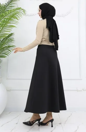 Rollkragen Bluse Mit Knöpfen 71267-05 Beige 71267-05