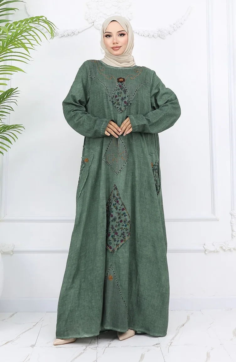 Khaki Hijab Dress 2027-02