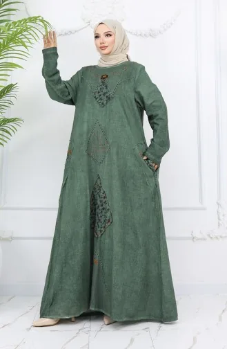 Khaki Hijab Dress 2027-02
