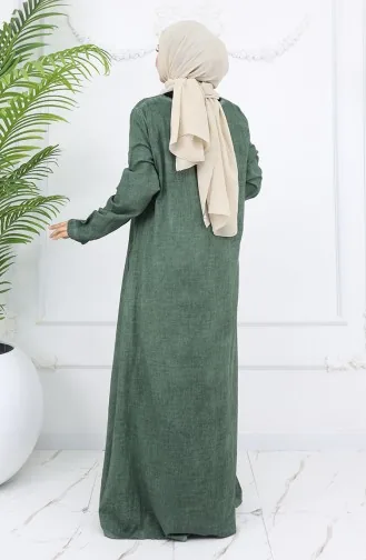 Khaki Hijab Dress 2027-02