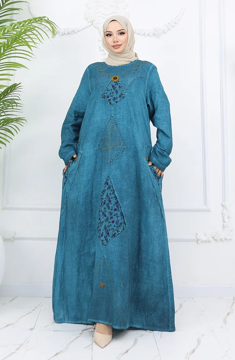 Şile Cloth Authentic Kleid 2027-05 Petrol 2027-05