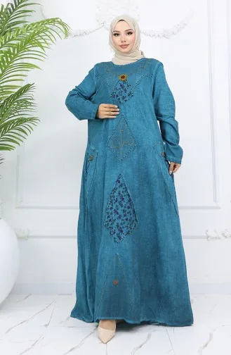 Şile Cloth Authentic Kleid 2027-05 Petrol 2027-05