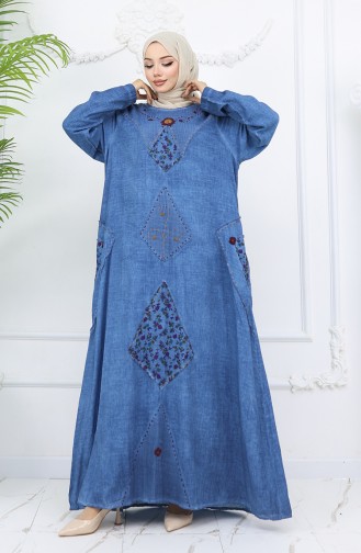 Eisblau Hijab Kleider 2027-06