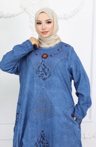 Eisblau Hijab Kleider 2027-06