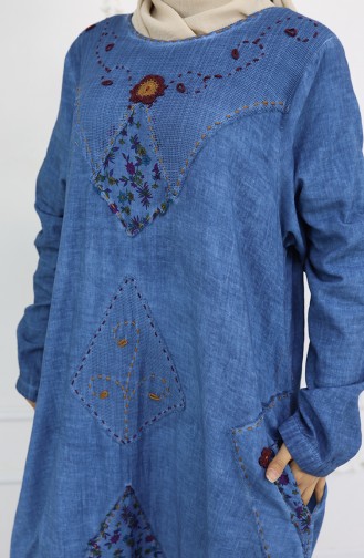 Eisblau Hijab Kleider 2027-06