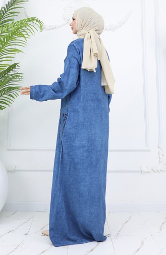 Eisblau Hijab Kleider 2027-06