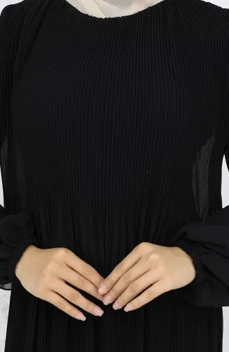 Plissee Multi Chiffon Kleid 2044-01 Schwarz 2044-01