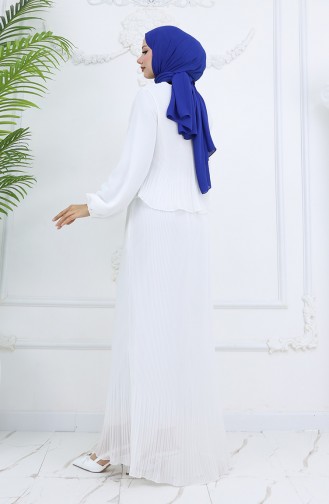Ecru Hijab Dress 2044-02