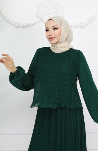 Robe Hijab Vert emeraude 2044-05