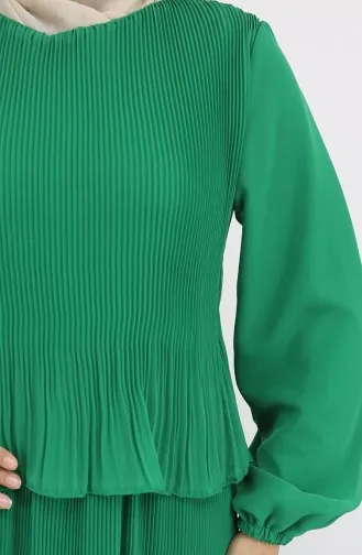 Pleated Multi Chiffon Dress 2044-07 Green 2044-07