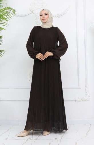 Brown Hijab Dress 2044-08