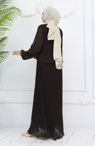 Brown Hijab Dress 2044-08
