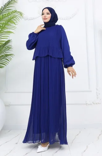 Pleated Multi Chiffon Dress 2044-09 Parliament Green 2044-09