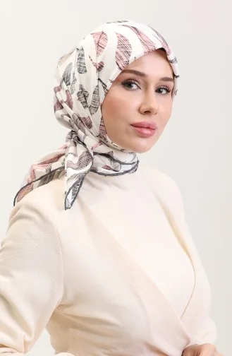 Desenli Eşarp 70289-01 Gri Pudra