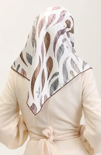 Desenli Eşarp 70289-05 Kahverengi Gri