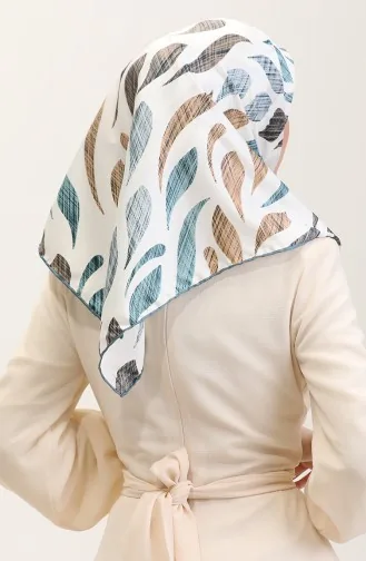 Desenli Eşarp 70289-07 Petrol Mavisi