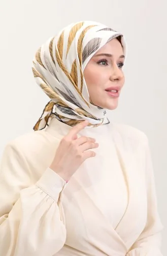 Desenli Eşarp 70289-08 Gold Vizon