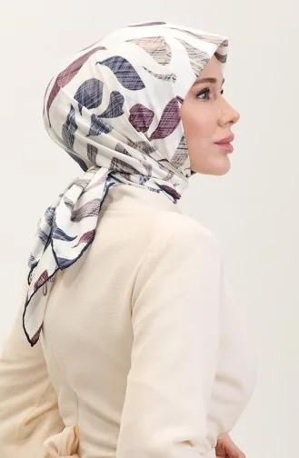 Desenli Eşarp 70289-09 Lacivert