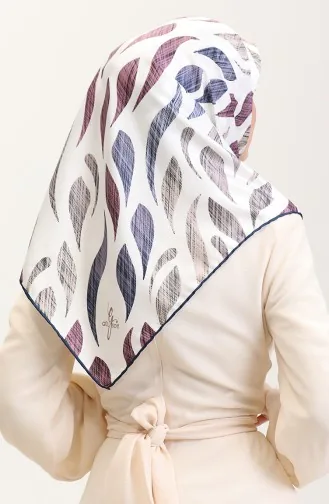 Desenli Eşarp 70289-09 Lacivert