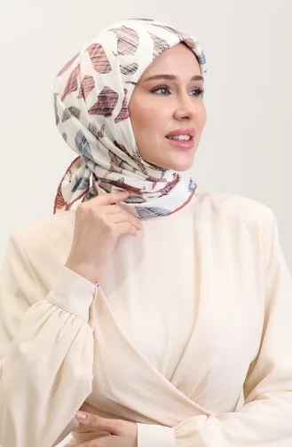 Desenli Eşarp 70289-11 Bakır