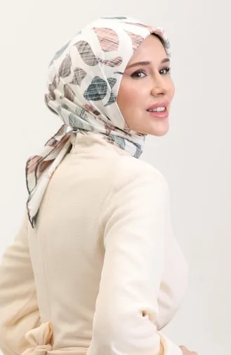 Desenli Eşarp 70289-12 Çağla Yeşili