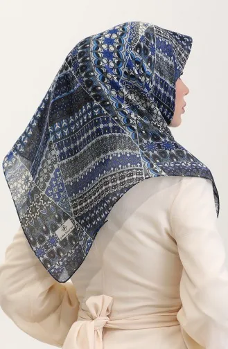 Kehribar Eşarp 70291-12 Lacivert Saks
