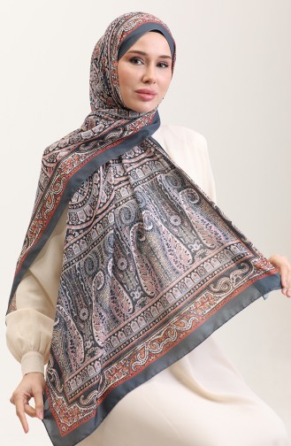 Zachte Sjaal Met Etnisch Patroon 90188-14 Smoked Powder 90188-14