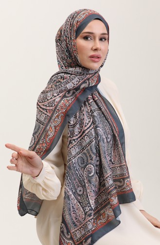 Zachte Sjaal Met Etnisch Patroon 90188-14 Smoked Powder 90188-14