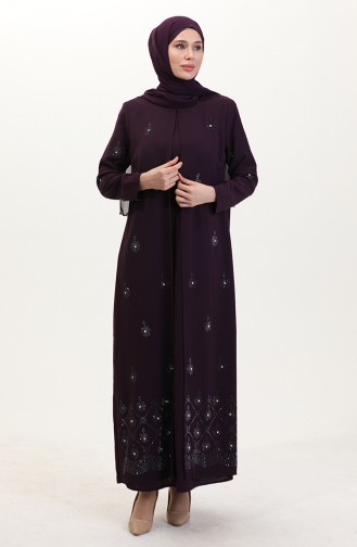 Lila Hijab Kleider 6205-06