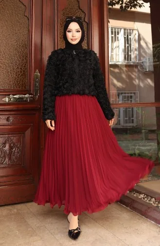 Jacke Mit Rosenprägung Und Reißverschluss 41179-01 Schwarz 41179-01