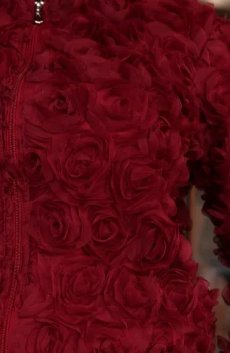 Jacke Mit Reißverschluss Und Rosenprägung 41179-02 Weinrot 41179-02
