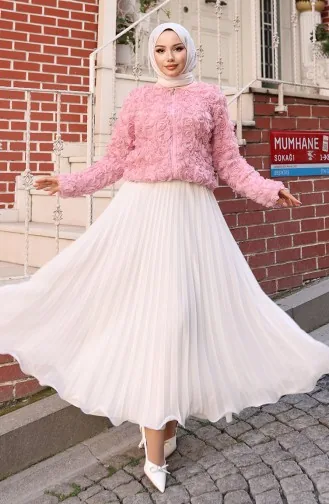 Jacke Mit Reißverschluss Und Rosenprägung 41179-04 Staubrosa 41179-04